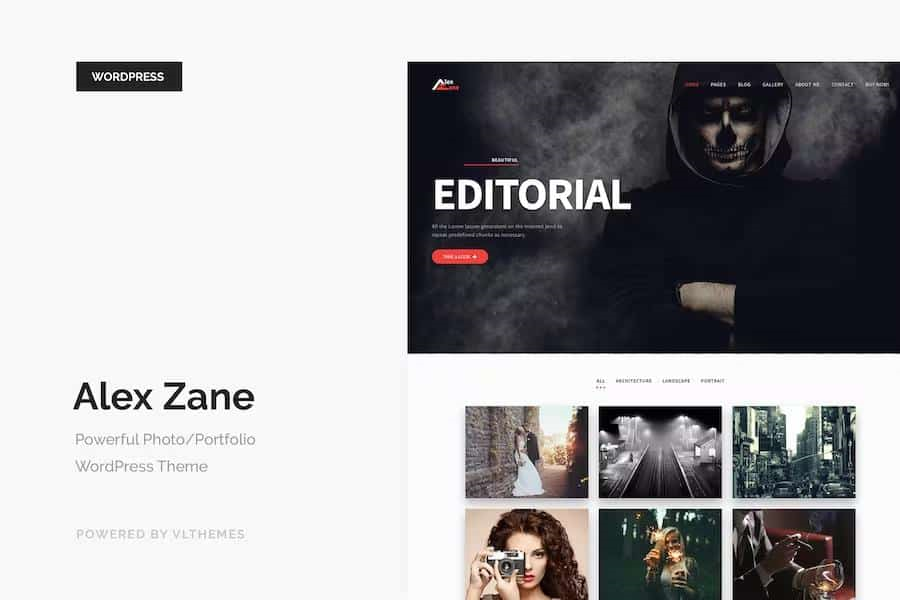ALEX ZANE – PHOTO PORTFOLIO WORDPRESS THEME